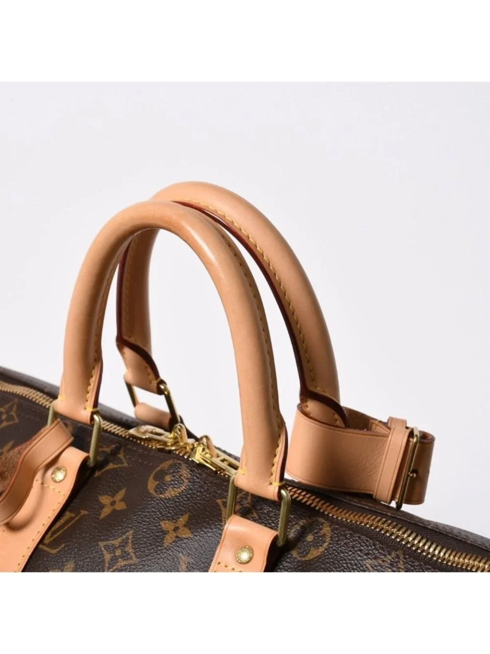 Louis Vuitton Boston Bag Keepall Bandouliere 45 Monogram Brown Gold